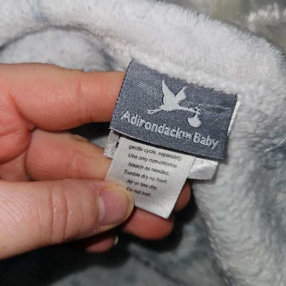 Adirondack Baby Blanket Fleece White Gray Elephant Zebra Giraffe Lion Heart